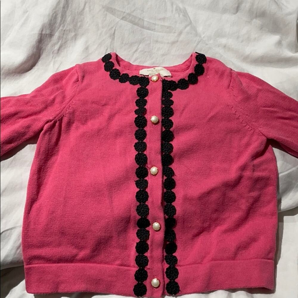 Kate spade 4 pink sweater black details worn once